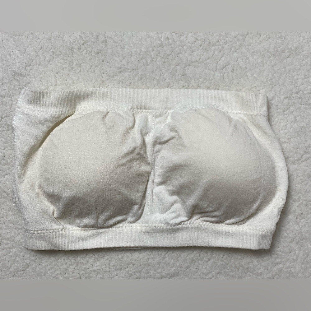 White Strapless Bandeau Bra